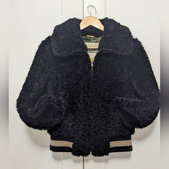 HERNO Woman's Curly Bomber Sherpa fleece  Jacket Size 38. Never Worn - Picture 5 of 12